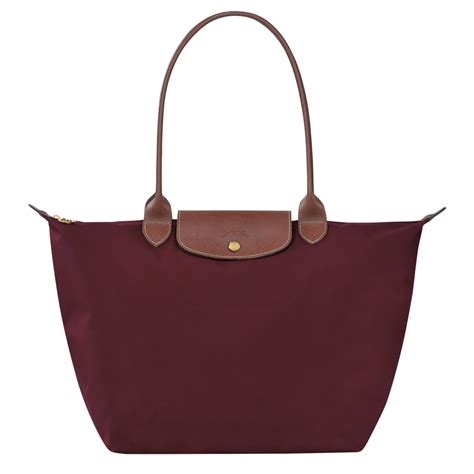 le pliage original l tote bag burgundy - recycled canvas